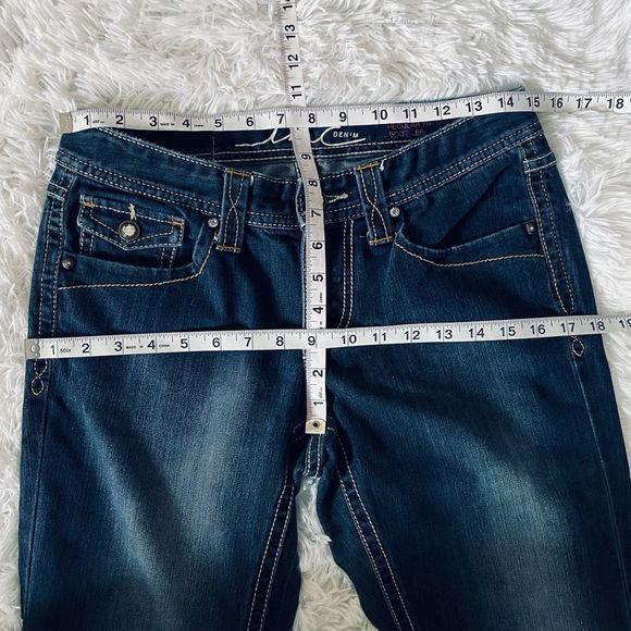 INC Denim Regular Fit Boot Leg Jeans 6 Dark Wash - Picture 13 of 15